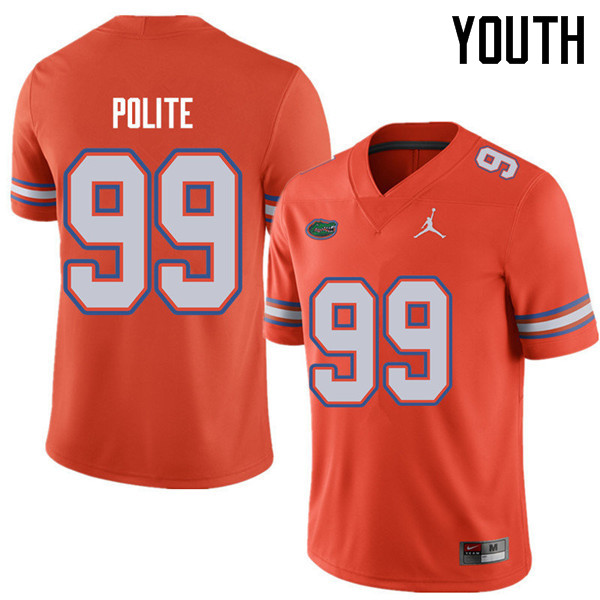 Jordan Brand Youth #99 Jachai Polite Florida Gators College Football Jerseys Sale-Orange - Click Image to Close